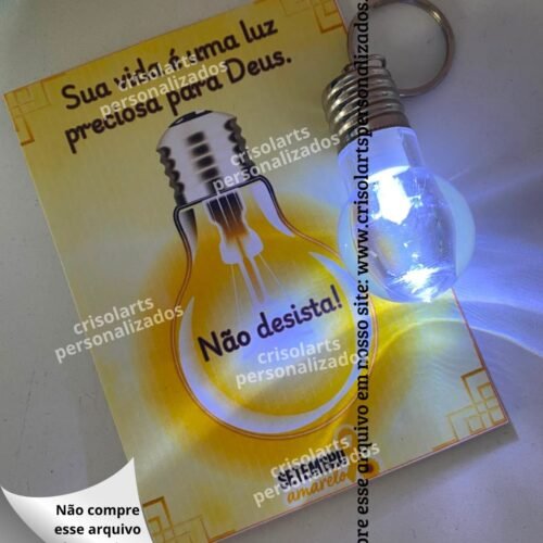 CARD CHAVEIRO LÂMPADA SETEMBRO AMARELO - Arquivos de Corte