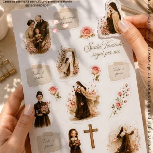 Arquivo Cartela de adesivos Santa Teresinha