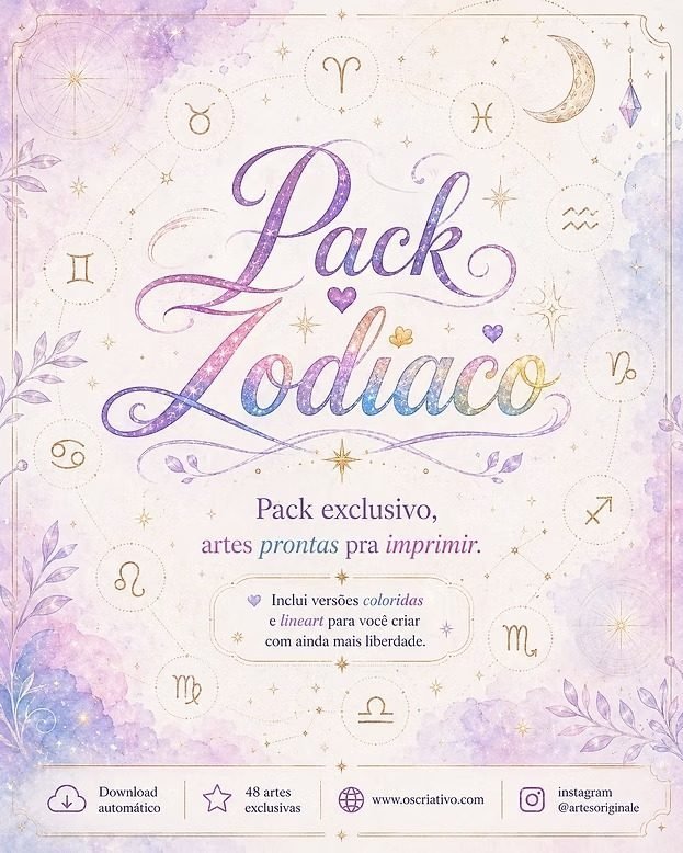 PACK ARTE CANECA ZODIÁCO - Arquivo Digital