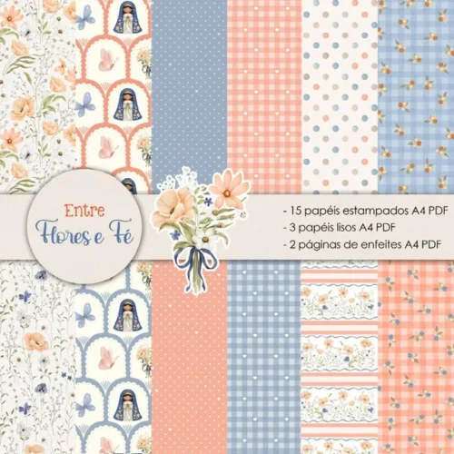 KIT DIGITAL ENTRE FLORES E FÉ - NOSSA SENHORA APARECIDA