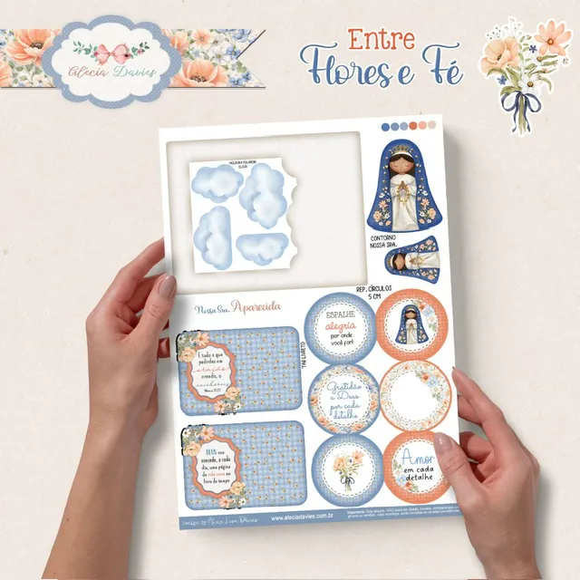 KIT DIGITAL ENTRE FLORES E FÉ - NOSSA SENHORA APARECIDA - Imagem 2