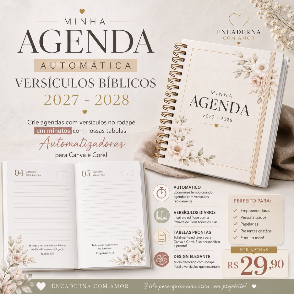 Automatizador Agendas com Versículos 2027 - 2028
