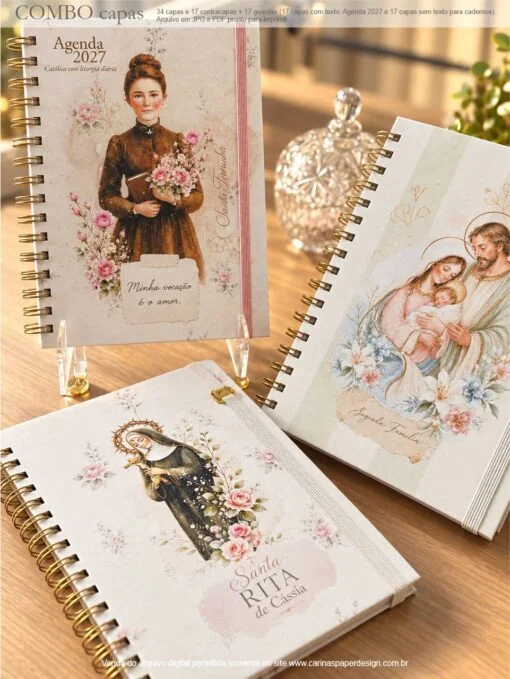 Arquivo Digital COMBO 2 CAPAS A5 para Agendas e Cadernos Santos nova versão - Encadernação