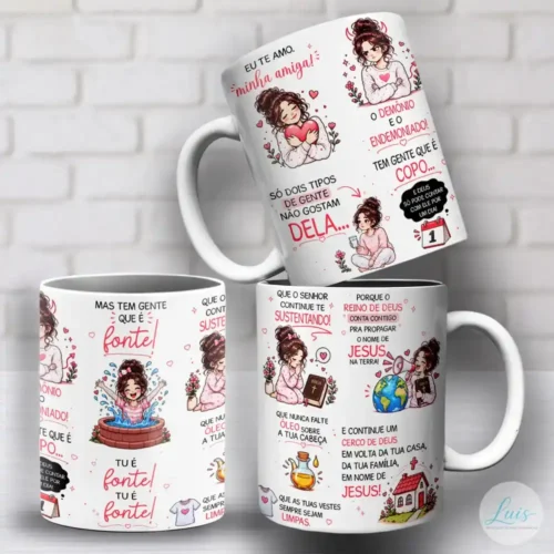 Arte para Caneca Eu te Amo Minha Amiga 2 Tipos de Gente – Arquivo Digital Sublimação