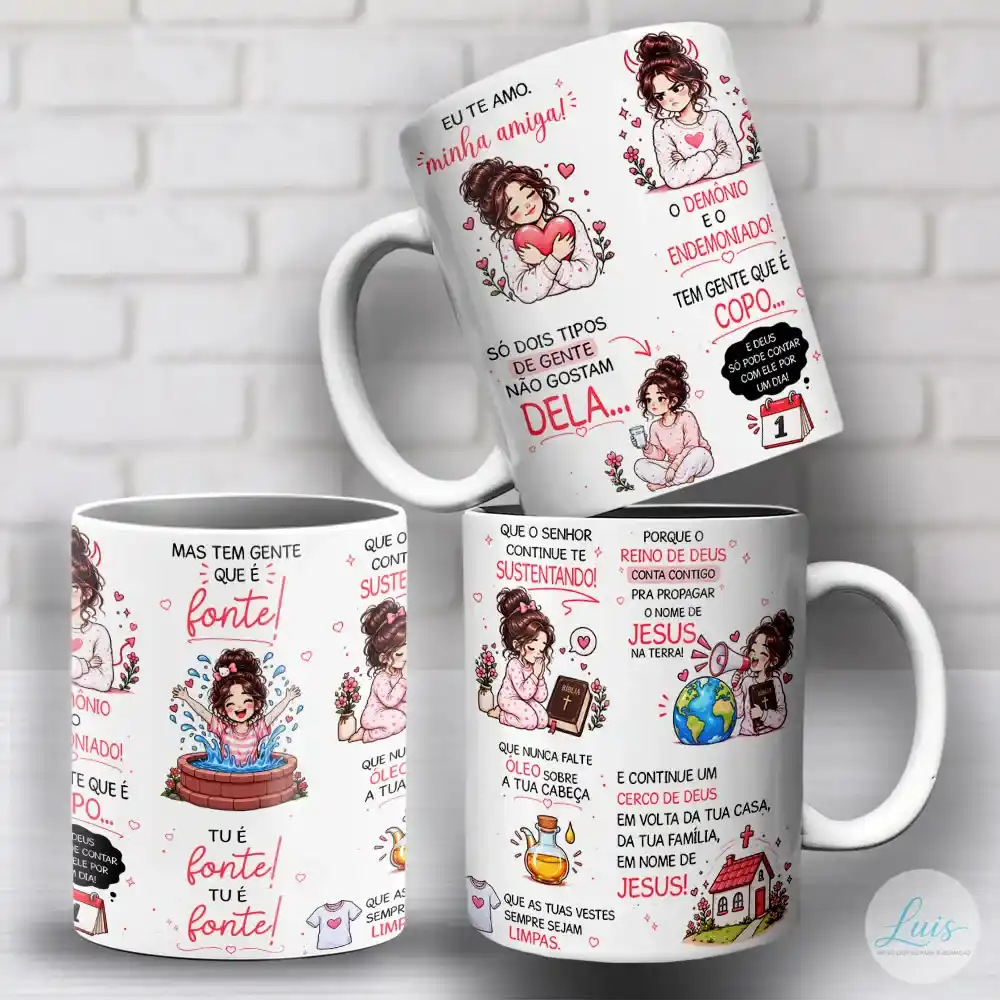 Arte para Caneca Eu te Amo Minha Amiga 2 Tipos de Gente – Arquivo Digital Sublimação