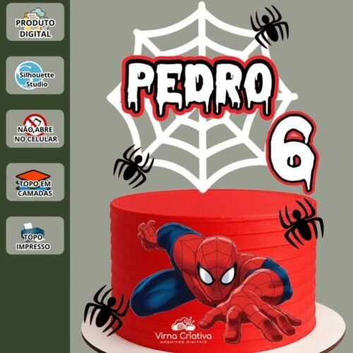 Arquivo de Corte Topo de Bolo - Homem Aranha - Topos de bolo