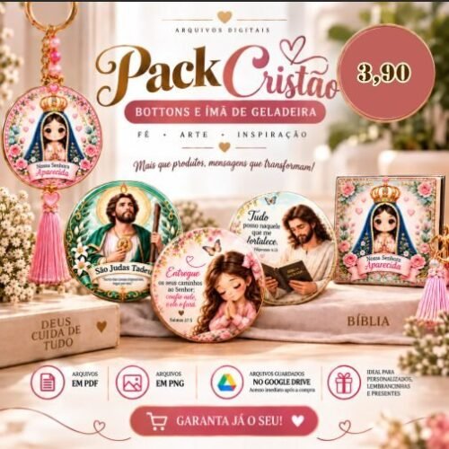 Pack arquivo Bottons Cristão - Sublimação