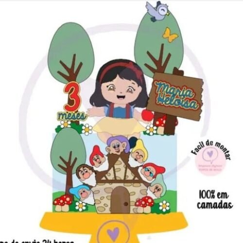 Arquivo de Corte Topo de Bolo Branca de Neve Baby