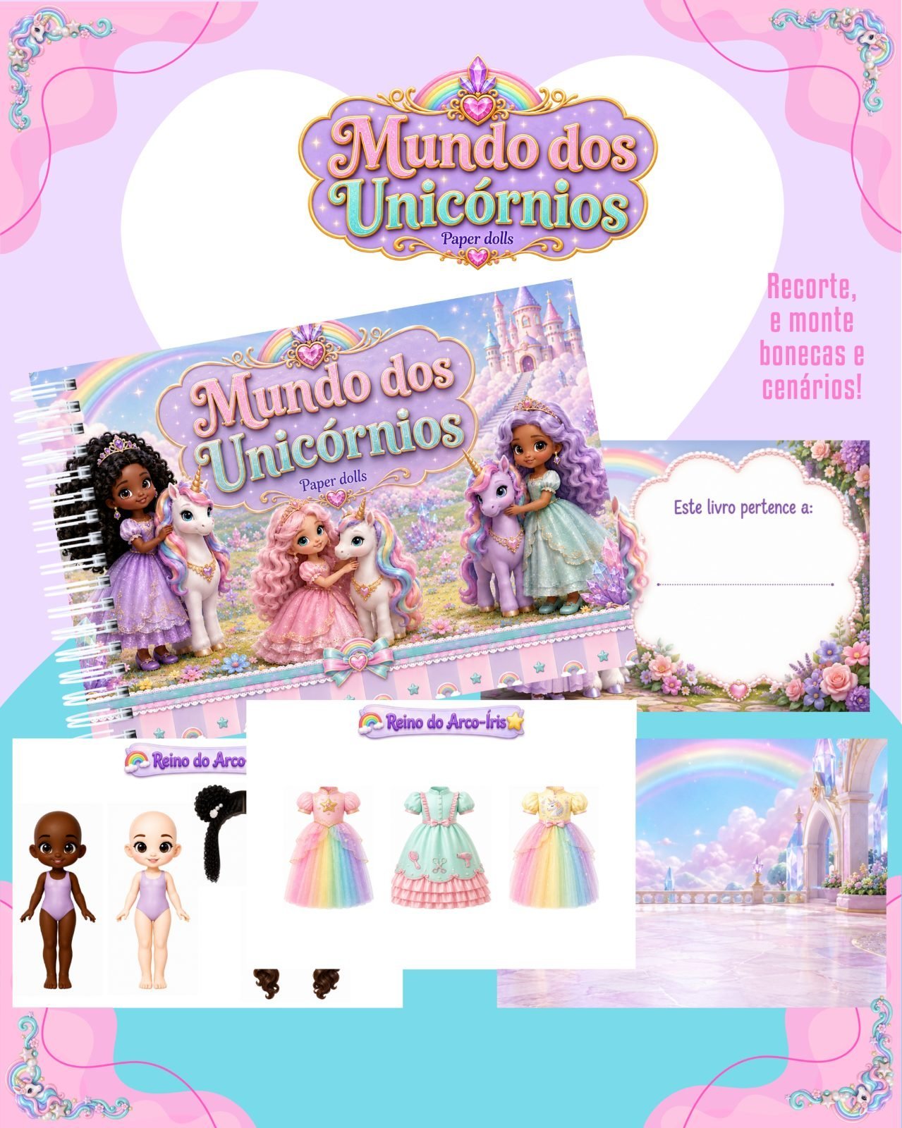 Livrinho Interativo Paper Dolls Reino das Sereias