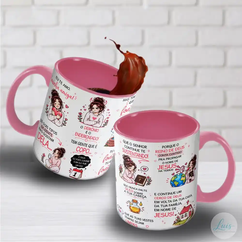 Arte para Caneca Eu te Amo Minha Amiga 2 Tipos de Gente – Arquivo Digital Sublimação - Imagem 3