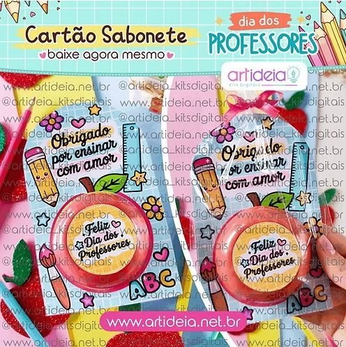 CARTÃO SABONETE DIA DOS PROFESSORES - Arquivos de Corte