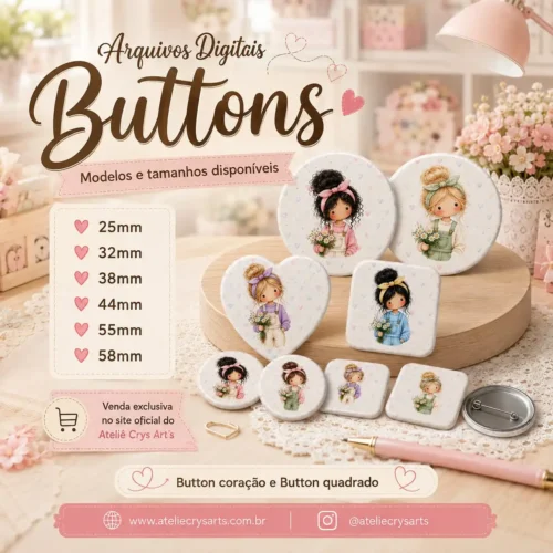 BOTTONS MENINAS TEEN - Arquivos de Corte