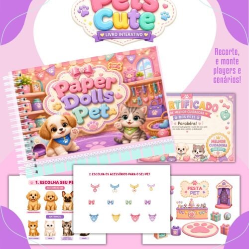 PAPER DOLLS PETS CUTE - Encadernação