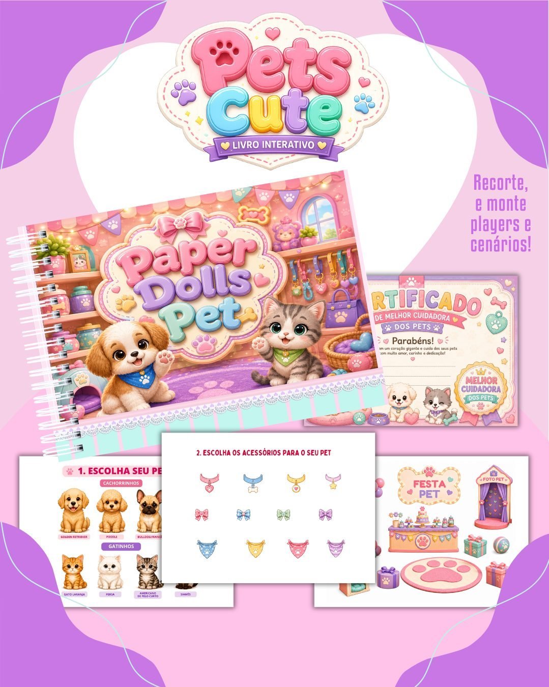 PAPER DOLLS PETS CUTE - Encadernação