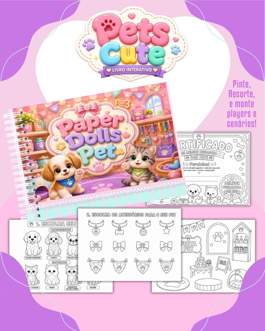 PAPER DOLLS PETS CUTE - Encadernação
