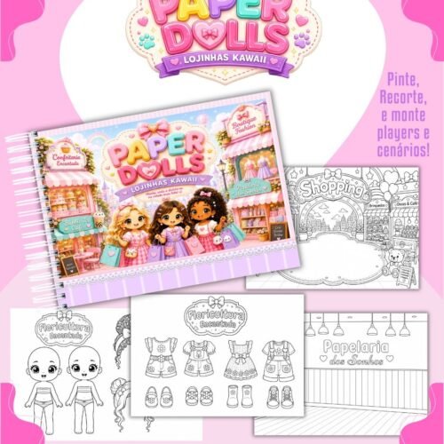PAPER DOLLS LOJINHAS KAWAII - Encadernação