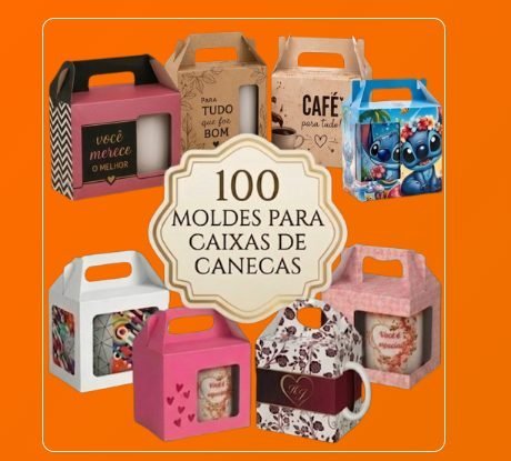 PACK MOLDES CAIXA CANECA - Arquivos de Corte