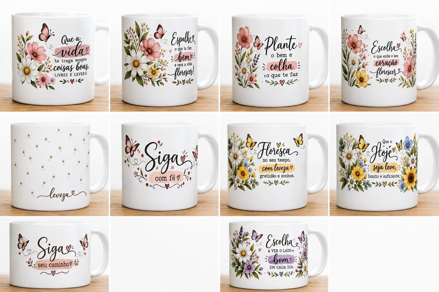 ARTE CANECA FLORAL - Sublimação