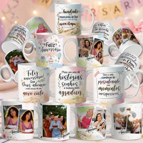ARTE CANECA CELEBRAR A VIDA - Sublimação