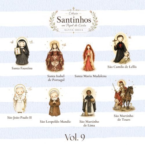 Kit Santos em Papel de Carta (Vol.9) Santos da Misericórdia e da Caridade - Kit Digital