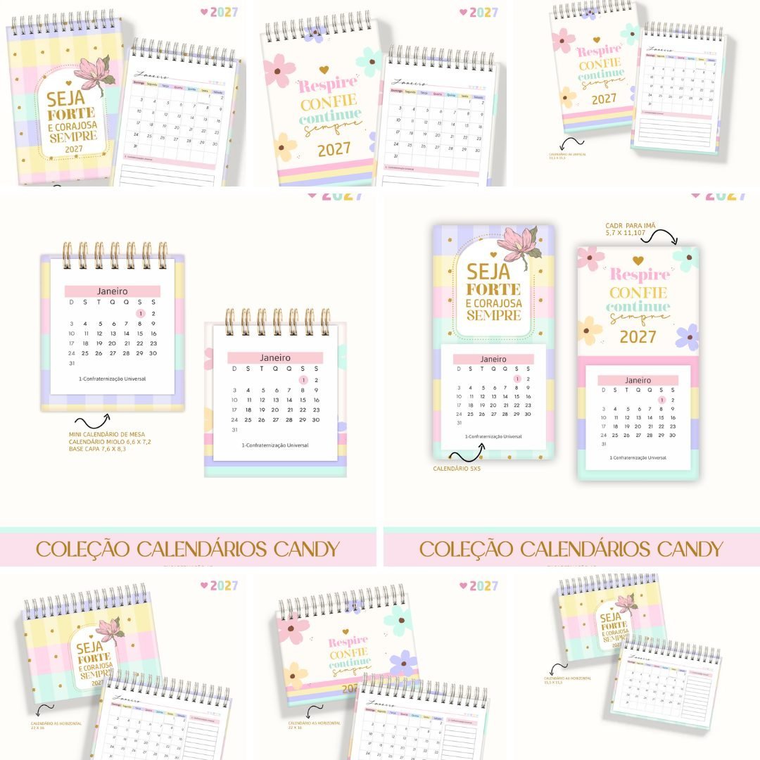 PACK CALENDÁRIOS CANDY COLORS 2027