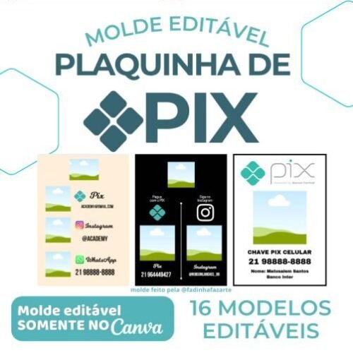MOLDE PLAQUINHA PIX - Arquivos de Corte