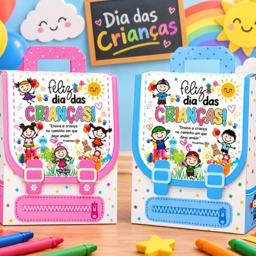 Arquivo Mochila Dia das Crianças Rosa e Azul