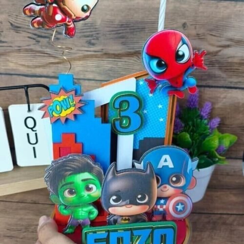 TOPO DE BOLO 3D VELA VINGADORES - Topos de bolo