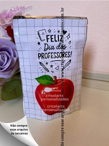 Arte adesivo zip lock Dia dos professores