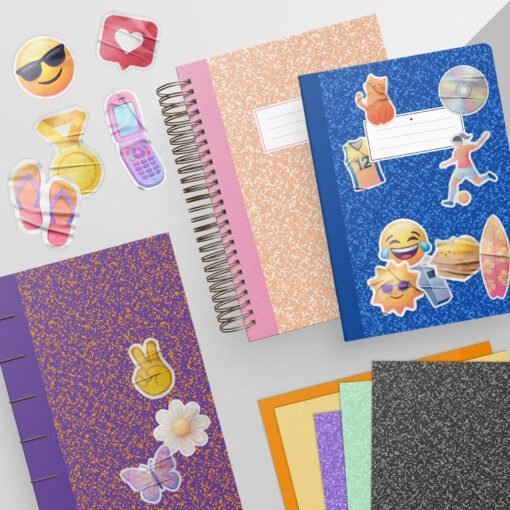 Estampas e Adesivos para Composition Notebook