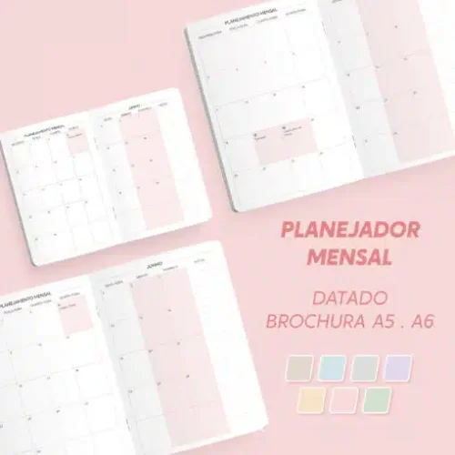 Planejador Mensal 2027 – Brochura | Datado – A5 e A6