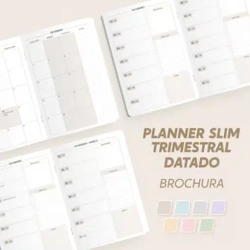 Planner Slim Modular / Trimestral 2027 | Datado – A5 – Brochura