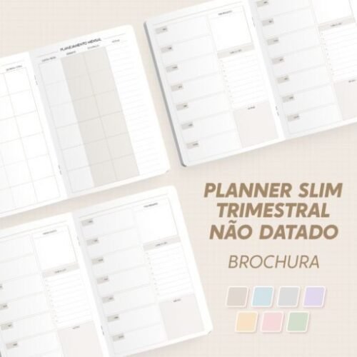 Planner Slim Modular / Trimestral | Não Datado – A5 – Brochura