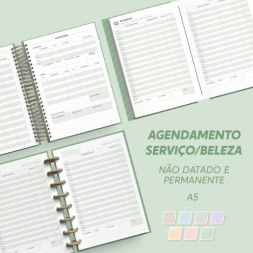 Agendamento Serviços/Beleza | Não datado e Permanente – A5