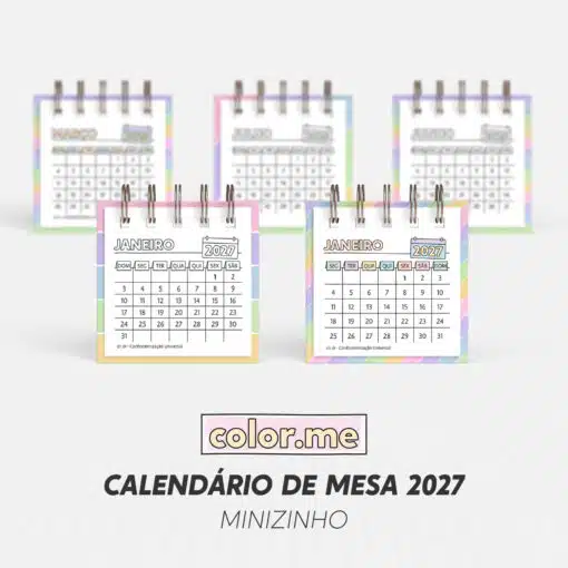 Calendário de Mesa 2027 | Color.me – Minizinho