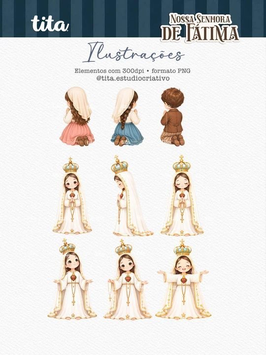 Santos – Nossa Senhora de Fátima – Ilustrações - Imagem 3